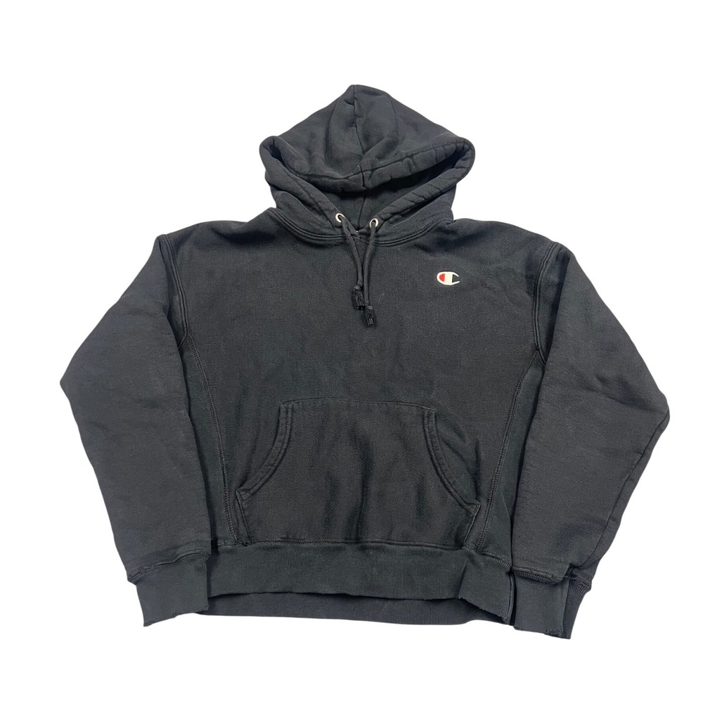 Champion Reverse Weave Hoodie Mens Medium Black Pullover Sweatshirt Streetwear
